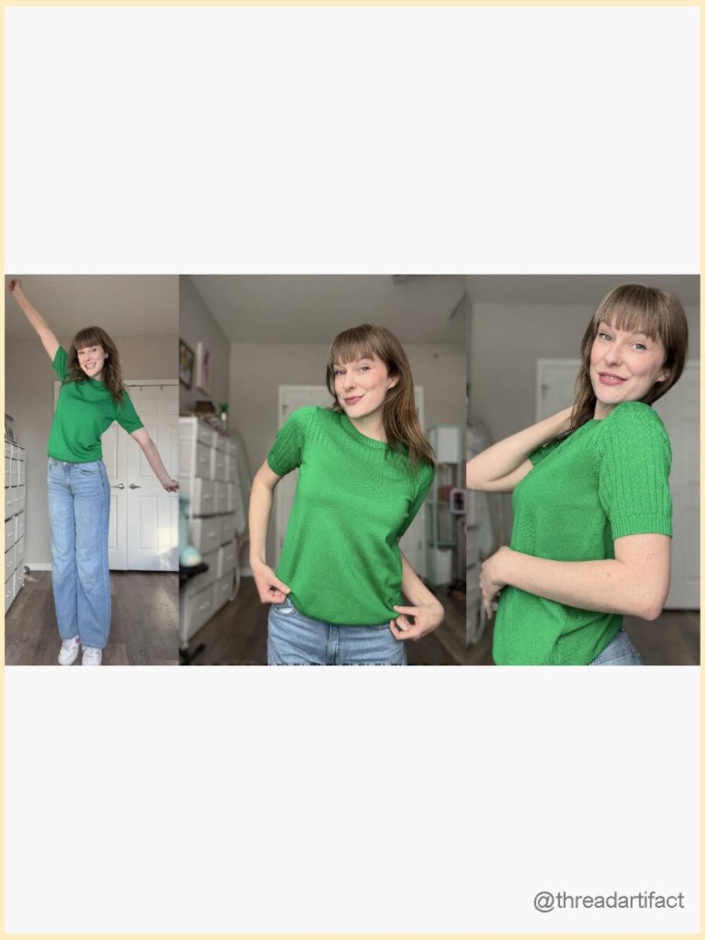 Women's Short Sleeve Crew Neck Hollow Out Pullover Sweater Blouse Lightweight - Picture 6 of 7